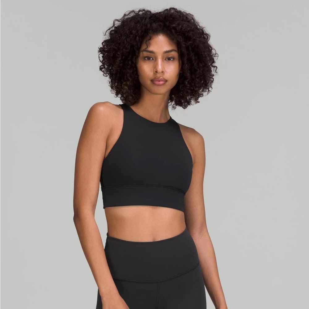 Black Lululemon Energy High-Neck Longline Tough Bra
Medium Support, B–D Cups